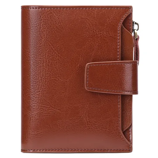 Brown Premium Genuine Leather RFID Blocking Women's Wallet - Lightweight, Multi-Functional, and Stylish