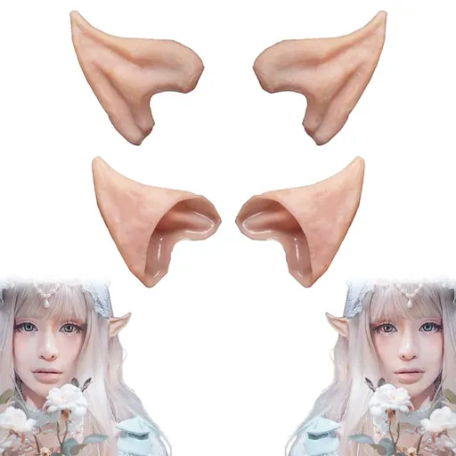 Elf Ears Halloween Cosplay Costumes Pointed Prosthetic Ear Tips Christmas Cosplay Gift for Women Men (2 Pairs)