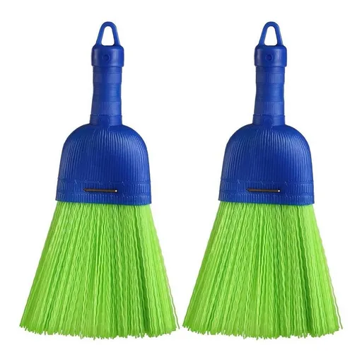 2 Pcs Whisk Broom Polys Fiber Handheld Brush Hand Broom Outdoor Broom Car Broom with Hang Hole for Cleaning Inddoor,2 * Handheld Brush,Blue