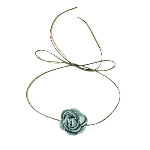 2PCS Adjustable Lace-up Design Handmade Velvet Floral Choker Necklace, Elegant Summer Necklace for Weddings, Parties, and Holiday