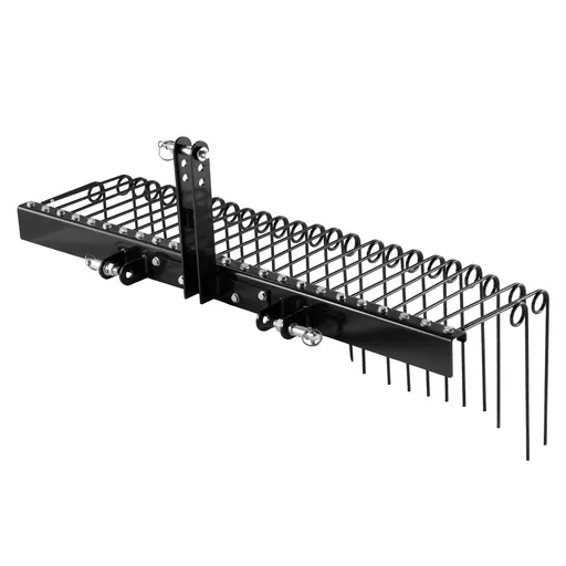 150 cm Tow Behind Landscape Rake, 3 Point Hitch Lawn Dethatcher Rake, 26 Spring Steel Tines, for Category 1 Tractors, Heavy Duty & Rust-Resistant Rakes Tractor Attachments for Leaves Pine Needles