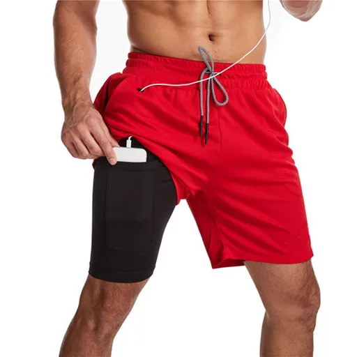 MUSCLE BURNING Men Running Shorts Quick Dry 5 Inch Red XXXL