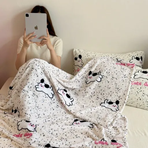 Honey pocket Milk Blanket Polyester 100x150cm Cute puppy 150*200cm