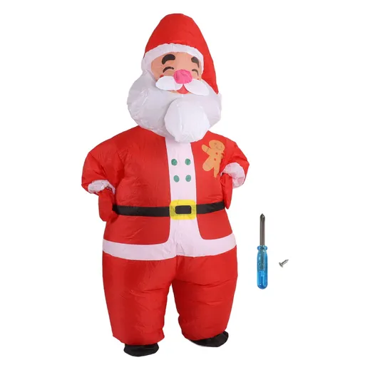 Inflatable Costume Funny Blow Up Christmas Suit for Adult 150-190cm Waterproof Big Head Santa