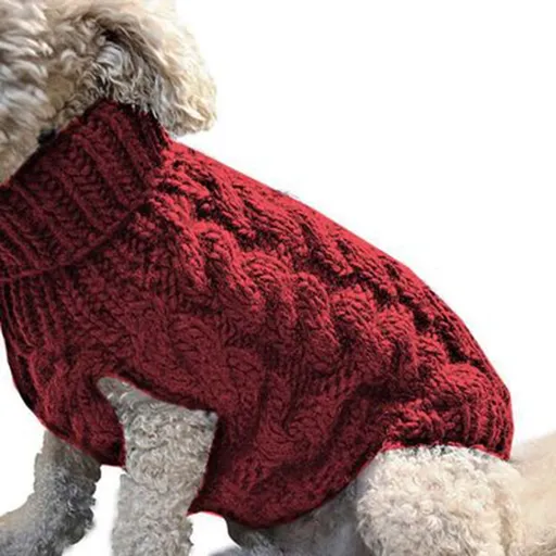 Dog Sweater, Winter Turtleneck Knitted Keep Warm Sleeveless Pet Clothes, Dog Clothes for Small Dog Fall Winter Dog Sweaters,S Red
