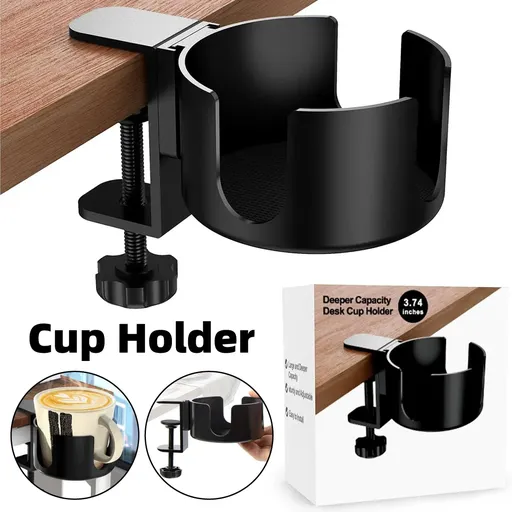 PunUnder Desk Table Clamp Mug Holder Stand Adjustable Coffee Cup Organizer