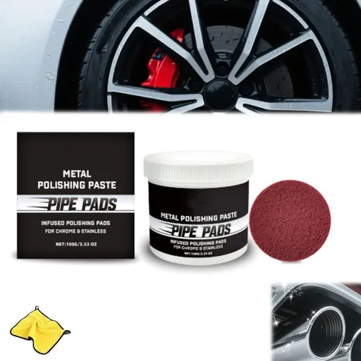 Pipe Polishing Pads – Shine Made Easy, Buffing & Finishing Care Set, Metal Polishing Paste Pipe Infused Polishings Pads, PipePads for Chrome, Aluminum, Brass, Wheels & Stainless Steel