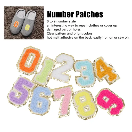 0-9 Applique for Clothes,10pcs Patches 0 to 9 Number Colorful Bright Colors Exquisite Cotton Number Patches for Hat Backpack Shirt