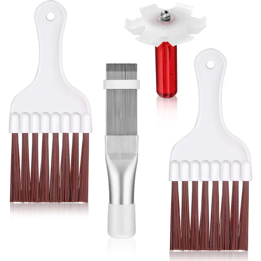 4 Pieces Air Conditioner Condenser Fin Cleaning Brush Coil Condenser Brush AC Fin Comb Stainless Steel Air Refrigerator Fin