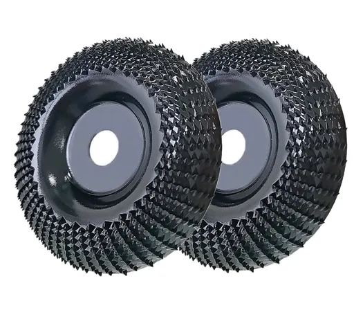 Wood Carving Disc Grinder Wheel Disc 4 Inch Wood Shaping Wheel Wood Grinding Shaping Disc for Angle Grinders with 5/8” Arbor - Black - Size 2PCS