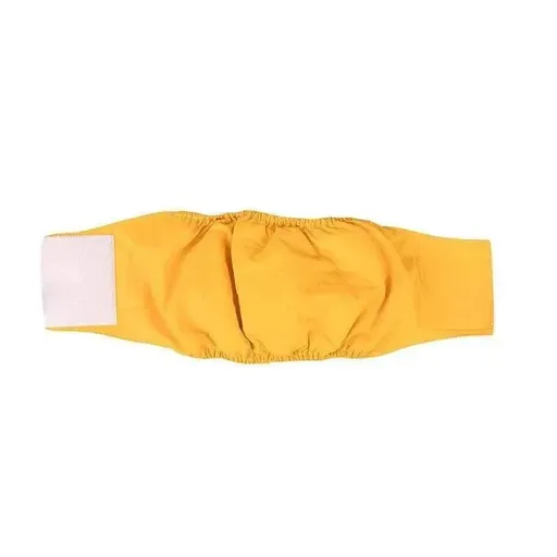 M Male Dog Puppy Nappy Diaper Belly Wrap Band Sanitary Pants Underpants - Yellow