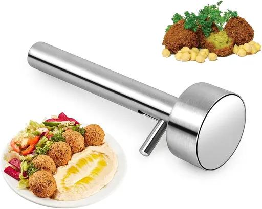 Falafel Scoop - Falafel Portioning Device - Falafel Make - Burger Maker - Meatball Scoop - Stainless Steel Falafel Scoop - Kitchen Utensils - Non-stick Mold - for falafel balls, meatballs - 4.2*13.5 cm - Silver