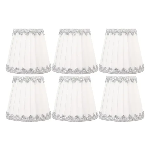 6Pcs Cloth Lampshade Modern Simple Candle Chandelier Light Shade Table Lampshade for Living Room