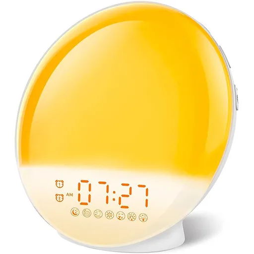 Wake Up Light Sunrise Alarm Clock for Kids, Heavy Sleepers, Bedroom, with Sunrise Simulation, Sleep Aid, Dual Alarms