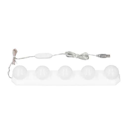 LED Vanity Lights for Mirror 5 Bulbs 3 Color Temperature 10 Adjustable Brightness USB Cable Mirror Lights Stick On for Makeup Table Dressing Room