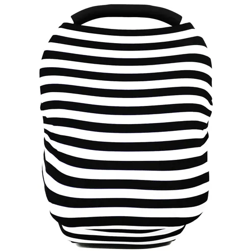 Car Seat Covers, Nursing Cover, and Stroller Cover for Sun - Stretchy Fabric, All-Season Use, Stylish Designs, Easy Access for Moms - Classic（black and white stripes）