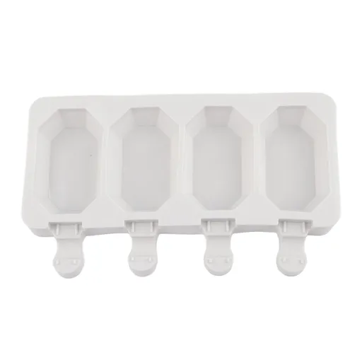 Multi Grid Silicone Ice Bar Mold Heat Resistant Ice Cream Making Mold Kitchen DIY Tool(4Grid Octagonal )