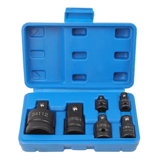 6-Piece Impact Adapter and Reducer Socket Set, 1/4 3/8 1/2 3/4 Inch Female To Male Air Square Drive and Wrench Conversion Kit