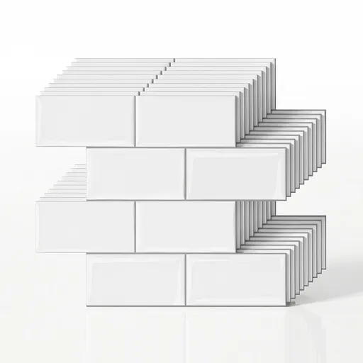 Artiss 3D Peel and Stick Wall Tiles Self Adhesive Subway Backsplash 10 Sheets, White