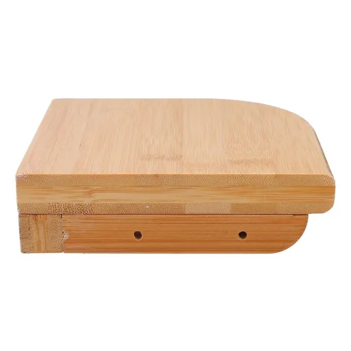 Bamboo Corner Shelf Light Yellow Wooden Small for Home Space Optimization