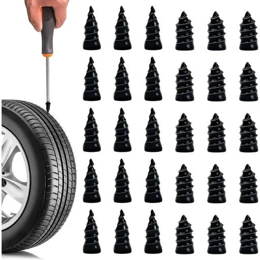 Rubber Tire Repair Spikes 30pcs Quick Fix Puncture Kit Compatible with Cars Motorcycles Trucks 15S 15L
