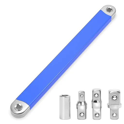 Offset Extension Wrench, Tight Reach Extension Wrench, with 1/2",1/4" and 3/8" Square Adapters Drive Socket, Versatile Extension