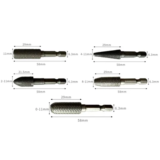 Hex Shank Rotary Steel File Drill Bits Burrs Grinding Grooved Sanding Engraving Tool Set for Metal Wood Plastic Tool Set
