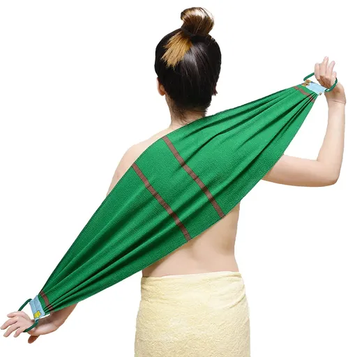 Exfoliating Back Scrubber, Body Back Scrubber Towel for Shower, Bath Wash Scrub Cloth Washcloth Washer (1 Pack Green)