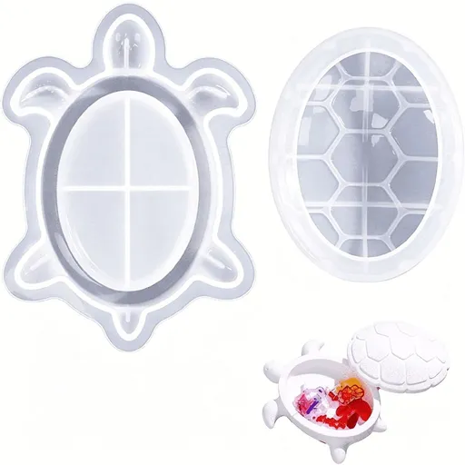 Sea Turtle Silicone Mold with Lid for Resin Casting,3D Animal Storage Box Epoxy Molds,Diy Jewelry Trinket Container Candle Holder,Reusable Flexible Craft Mold for Home Decoration Projects