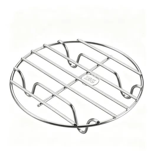 2 Pack Stainless Steel Round Air Fryer Racks, Single Layer Cooking Stands for 2.5 qt to 6.4 qt Air Fryers, 18 x 3 cm