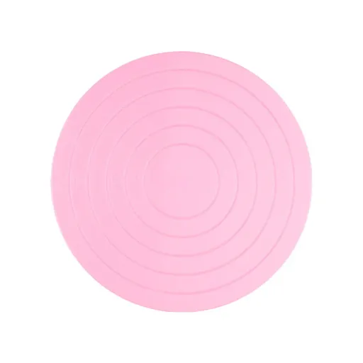 Mini Cake Turntable 14cm Manually Rotating Stand for Cake Decorating Baking Use - Pink