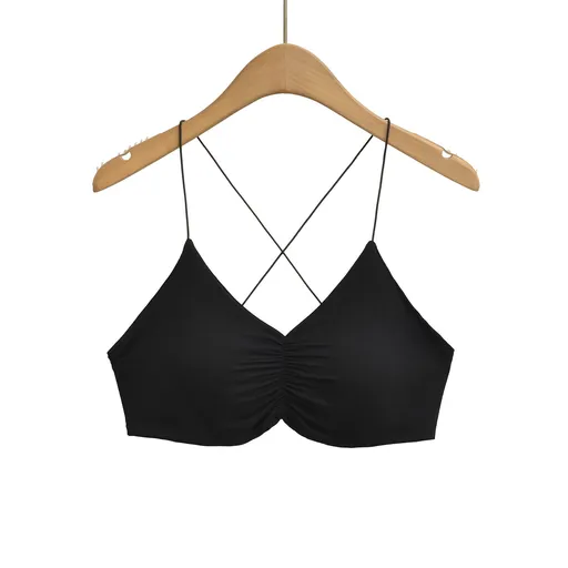 House Of Dasein Bare Back Cross Inner Sling Strapless Top - Black - M