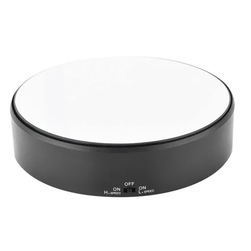Mirror Surface 360° Rotary Display Stand Adjustable Rotating Speed Turntable Jewelry Holder