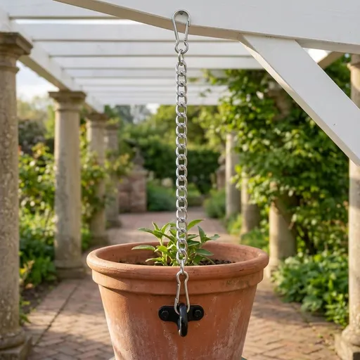 6Pcs Versatile Plated Silver Hanging Chain for Hanging Plants and Sign Brackets