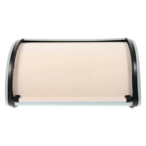 Kitchen Bread Box White Metal Roll Top Lid Multipurpose Storage Container