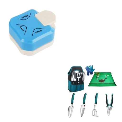 Paper Corner Rounder Punch, Corner Punch Corner Cutter Rounder for Cardstock + Garden Tools Sets, Gardening Tool Set with 39.3 in Repotting Mat