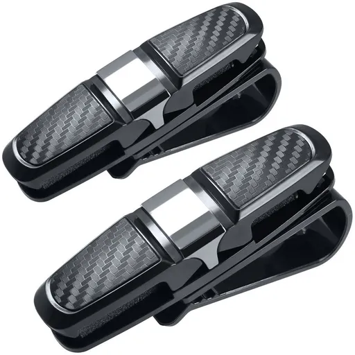 Glasses Holder for Car Sun Visor, 2 Pack Sunglasses Holder Clip Hanger Eyeglasses Mount for Car, Double-Ends Clip