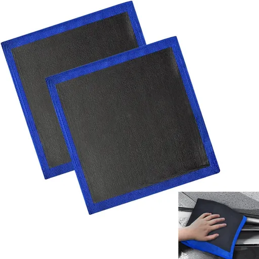 2 pieces - Car clay cloth - Car wash towel - Car cleaning towel - Clay bar - Clay towel - Clay bar towel - Car cleaning - detailing cloth - perforated polishing cloth - cleaning cloth - for car detailing, car cleaning - 30*30 cm - blue