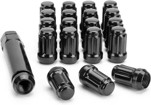 M12x1.5 Lug Nuts, 16pcs 6 Spline LugNut with Socket for Polaris RZR, ATV 12x1.5 Black Wheel LugNuts for Ranger XP 900/1000 Can Am X3 Honda Pioneer 1000 General RZR Turbo/Turbo S on UTV's Wheels