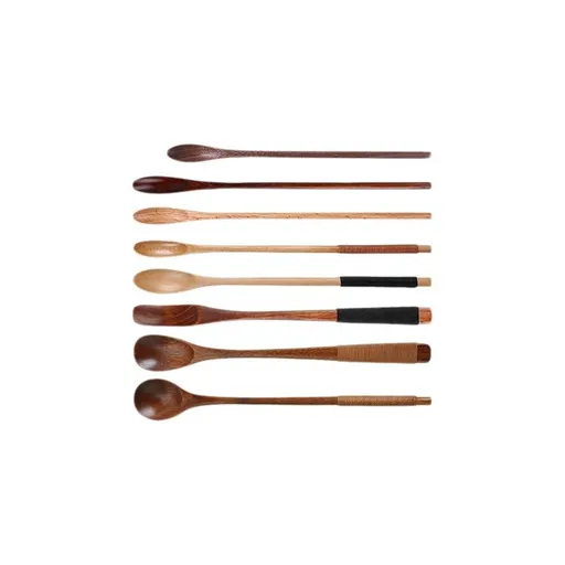 YF JY Wooden Spoon Japanese Style Long Handle... 20*2cm lacquer color