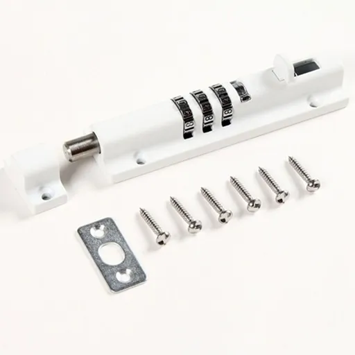 Gate Lock, Mechanical Combination Lock No More Keys Required Gates, Sheds, Any Storage Area and Any Door, White
