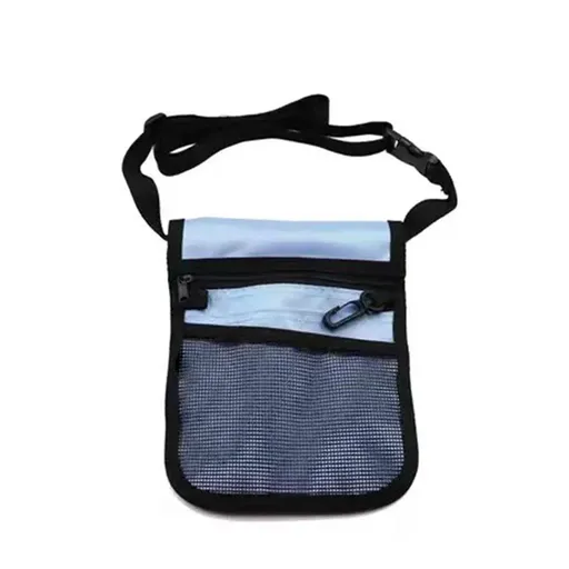 Nurse Pouch Waist Bag Medical Tool Organizer Pocket Belt with Keyring - Light Blue