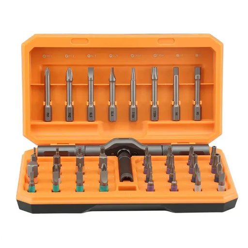 42-in-1 Magnetic Screwdriver Set with Detachable Ratchet Handle,Steel Bits for Various Screw Types,Portable Storage Case for DIY Repair and Assembly Tasks B