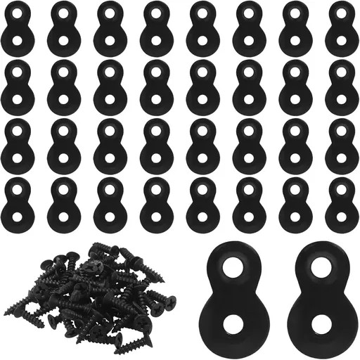 30 Pack Heavy Duty Figure 8 Fastener Clips, Solid Steel Fasteners Screws Heavy Duty Clips, Durable Table Top Connector for Desk Assembly/DIY Enthusiasts/Home(Black)