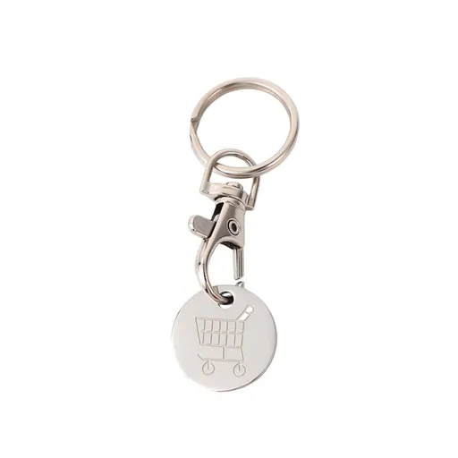 Shopping Trolley Tokens Key Ring,Stainless Steel Shopping Trolley Remover Grocery Cart Coin Keychain, Unlock Release Key for Meters