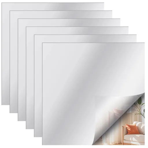 6PCS Two Way Acrylic See Through Mirror Sheet, Acrylic Mirror for DIY Infinity Tunnel Illusion, Magic Project, DIY Art, Home Decor, 30% Transparent, 11.8 x 11.8 in
