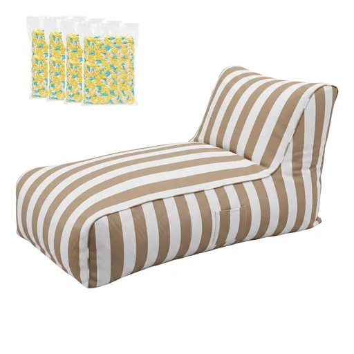 Artiss Outdoor Bean Bag Chair with Filler Splash-Proof Beanbag Lounge DIY Stuffed Animal Storage Bean Bag Washable for Patio Poolside Relaxing, Taupe