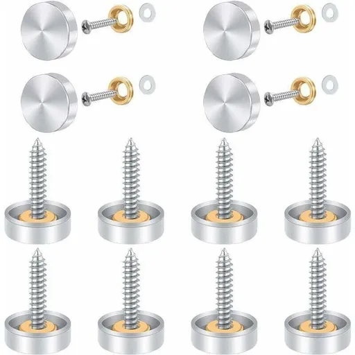 12 Pcs Cover Screws in Steel Stainless Screws a Mirror, 16mm