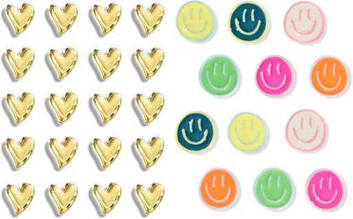 Cute Refrigerator Magnets, Colorful Smile Face Fridge Magnets for Whiteboard Cabinet Locker, Resin Love Heart Decorative Magnets for Classroom Kitchen Office