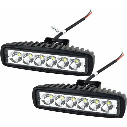 2 X 6" 18W LED Work Light Bar Spot Off ROad Truck Suv 4Wd Driving Fog Lamps(2X18 Fgb-Spot)